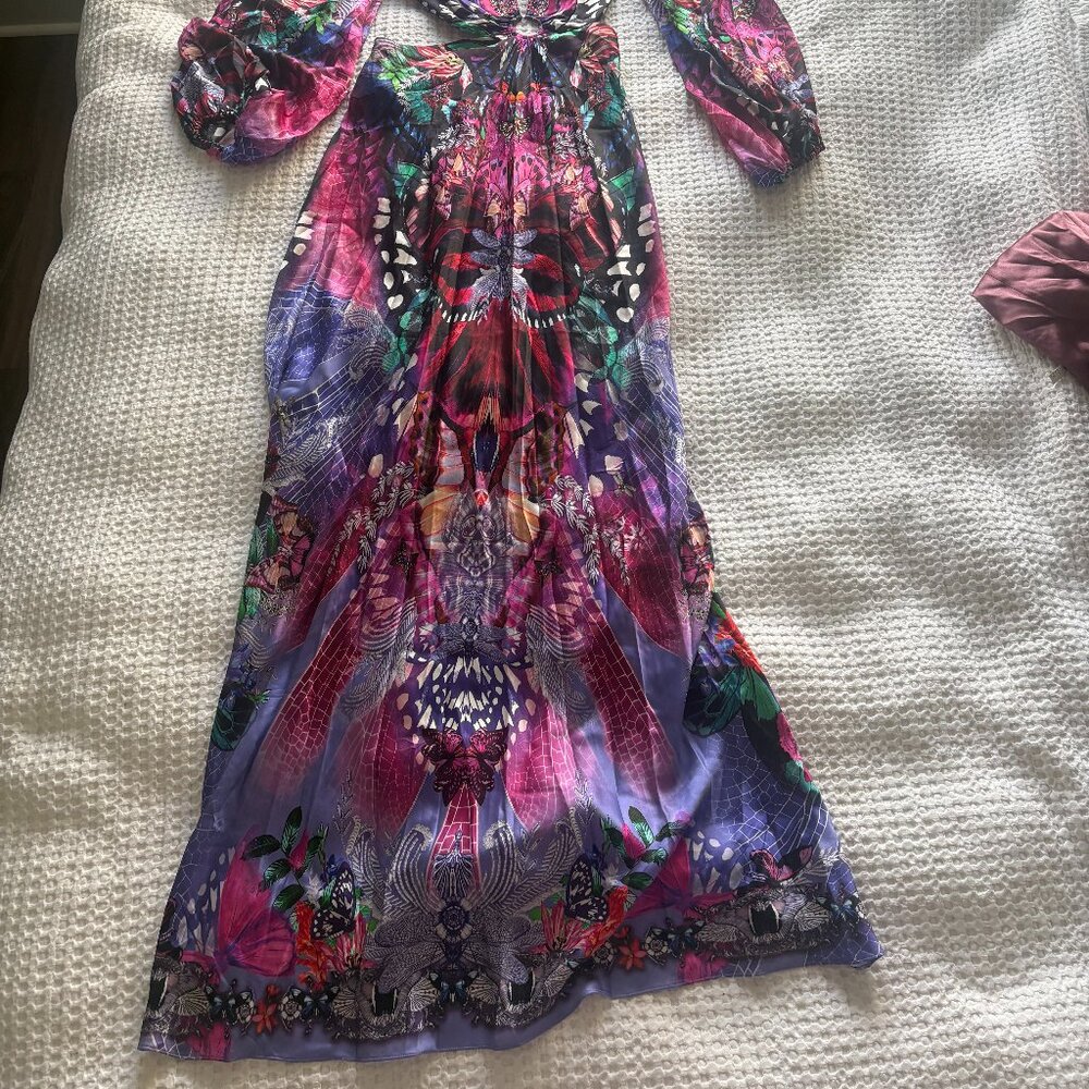 Camilla Purple & Pink Floral-Print Silk Maxi Dress - Picture 6 of 16